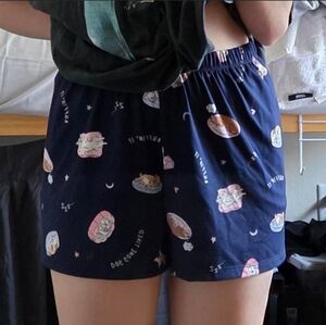 Women's Navy Blue Pajama Shorts